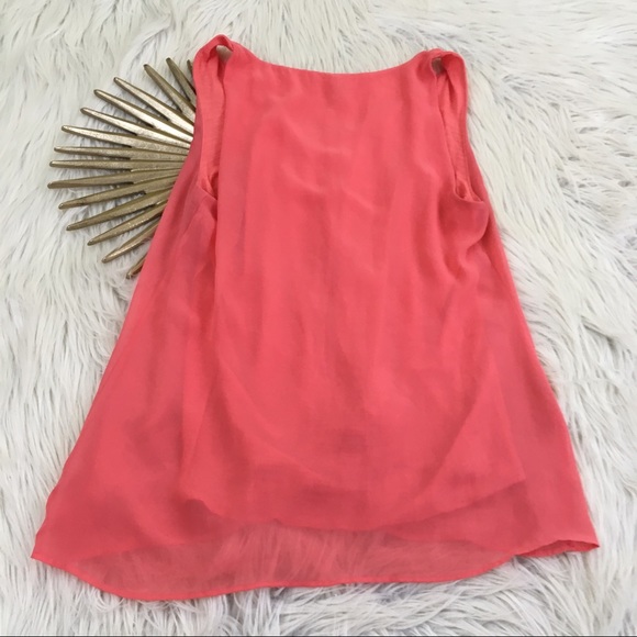 🧡SOLD🧡Banana Republic Coral V-Neck Tank Top - Picture 4 of 4